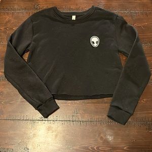 Cropped black alien sweatshirt